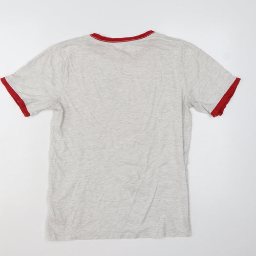 Converse Boys Grey Red Ringer Logo T-Shirt XL 13-15 Years