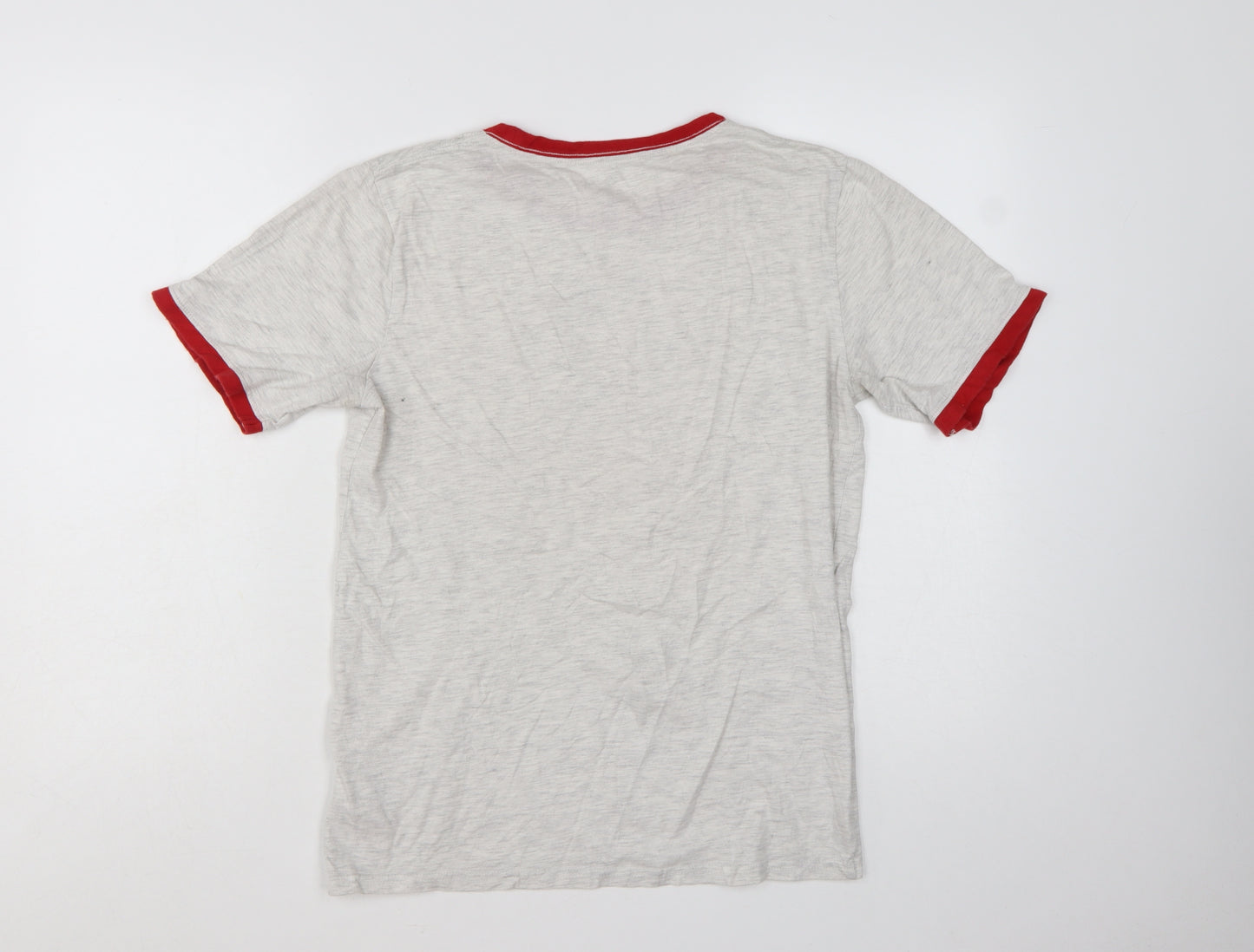 Converse Boys Grey Red Ringer Logo T-Shirt XL 13-15 Years