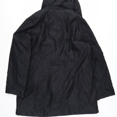 Marks and Spencer Per Una Women's Black L Rain Coat Hooded Mid-Length