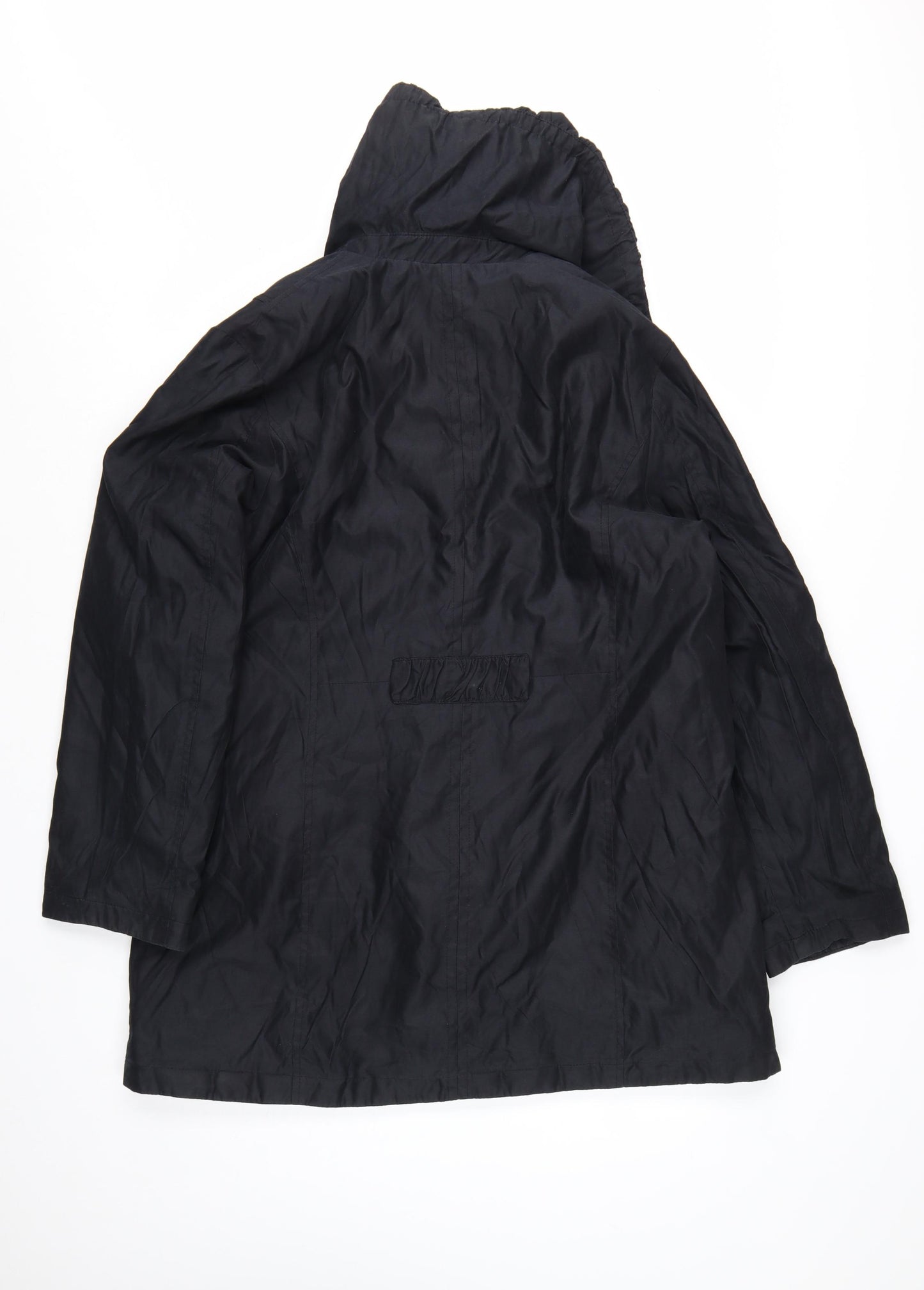 Marks and Spencer Per Una Women's Black L Rain Coat Hooded Mid-Length