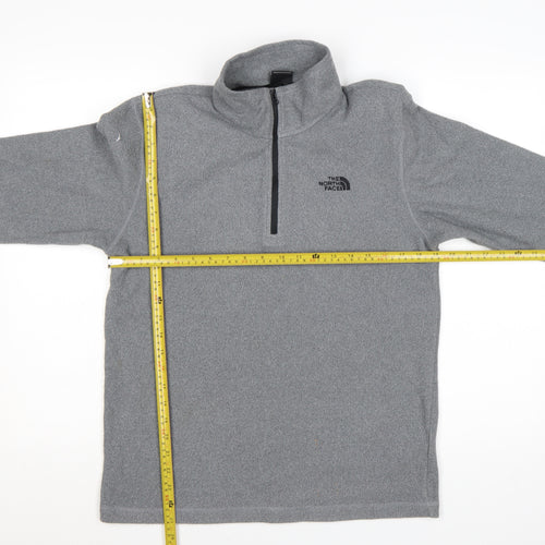 The North Face Mens Grey Fleece 1/4 Zip Pullover Sweatshirt Size S