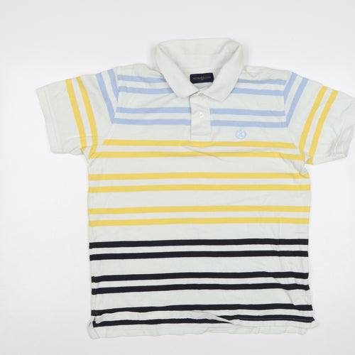 Henri Lloyd Men's Multicoloured Striped Cotton Polo Shirt L
