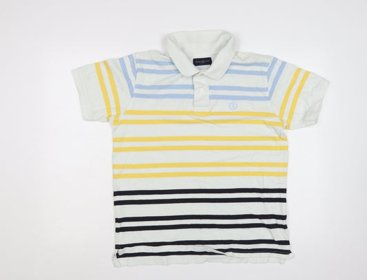 Henri Lloyd Men's Multicoloured Striped Cotton Polo Shirt L