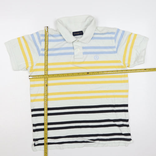 Henri Lloyd Men's Multicoloured Striped Cotton Polo Shirt L
