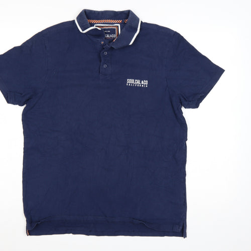 SoulCal & Co Men's Blue Polo Shirt Size M Casual Cotton