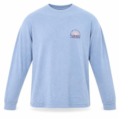 Vans Men's Blue Long Sleeve Graphic Cotton T-Shirt Small