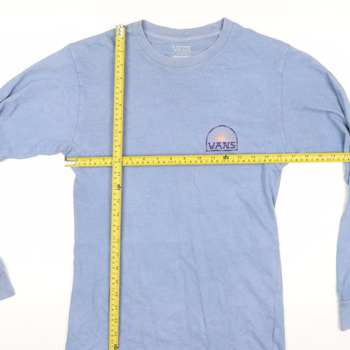 Vans Men's Blue Long Sleeve Graphic Cotton T-Shirt Small