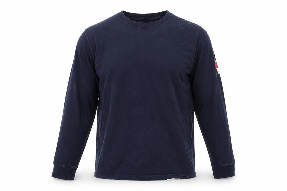 Champion Men's Blue Long Sleeve Cotton Crew Neck Athletic Top M