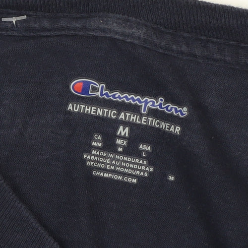 Champion Men's Blue Long Sleeve Cotton Crew Neck Athletic Top M