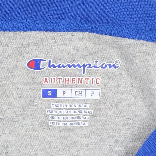 Champion Men's Grey Blue 3/4 Sleeve Raglan T-Shirt Size S