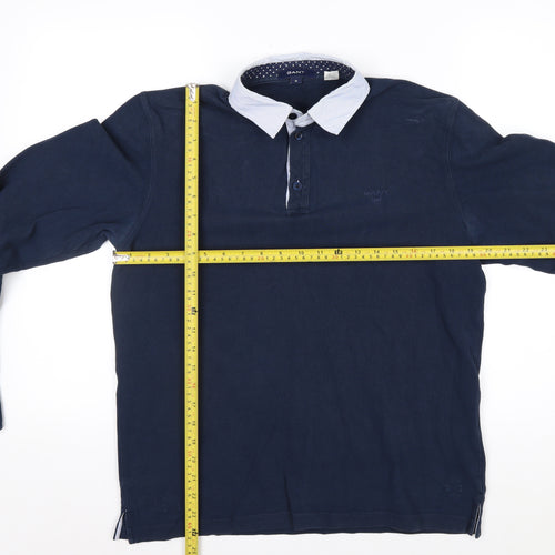 GANT Men's Blue Cotton Long Sleeve Collared Casual Shirt Size M