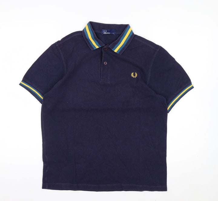 Fred Perry Men's Blue Cotton Polo Shirt Size S Classic Style