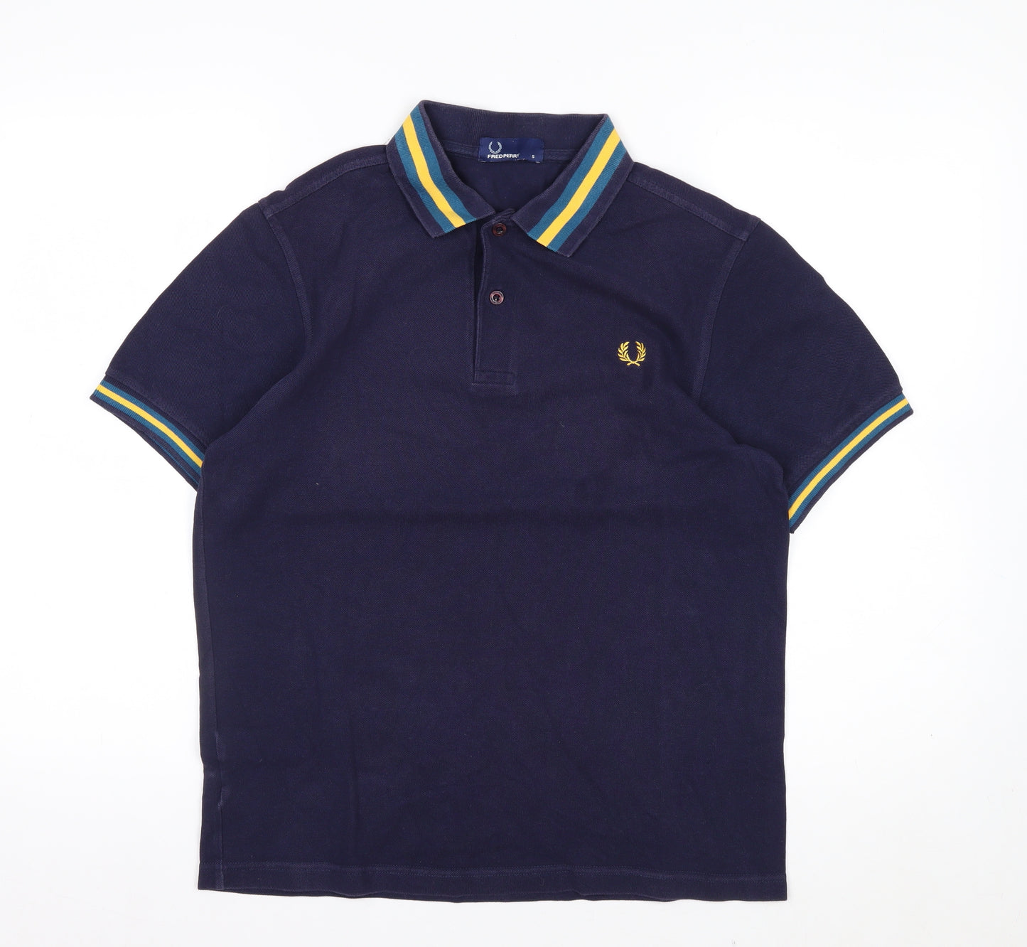 Fred Perry Men's Blue Cotton Polo Shirt Size S Classic Style