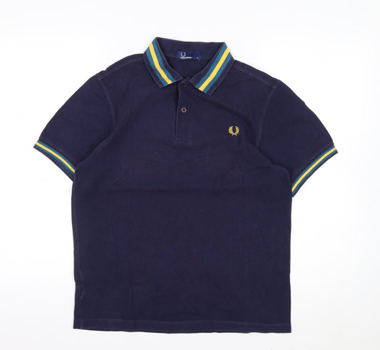 Fred Perry Men's Blue Cotton Polo Shirt Size S Classic Style