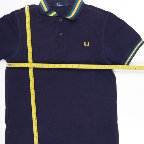 Fred Perry Men's Blue Cotton Polo Shirt Size S Classic Style