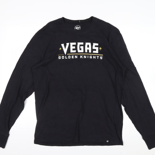 47 Men's Black Vegas Golden Knights Long Sleeve T-Shirt Size M