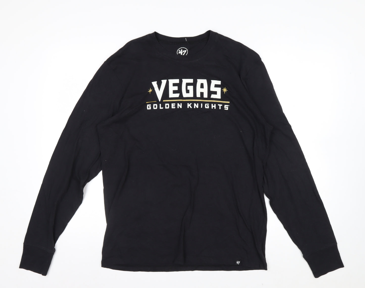 47 Men's Black Vegas Golden Knights Long Sleeve T-Shirt Size M