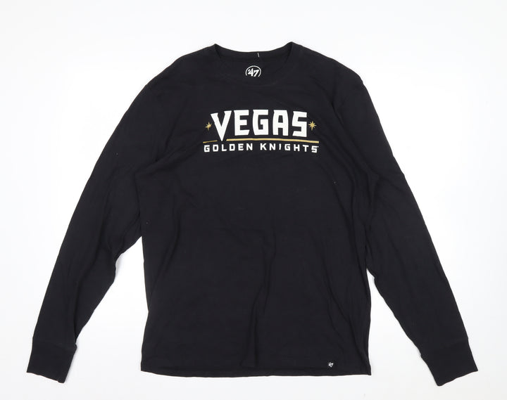 47 Men's Black Vegas Golden Knights Long Sleeve T-Shirt Size M