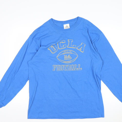 Adidas Men's Blue UCLA Football Long Sleeve Cotton T-Shirt M