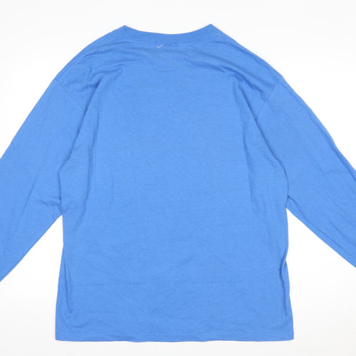 Adidas Men's Blue UCLA Football Long Sleeve Cotton T-Shirt M
