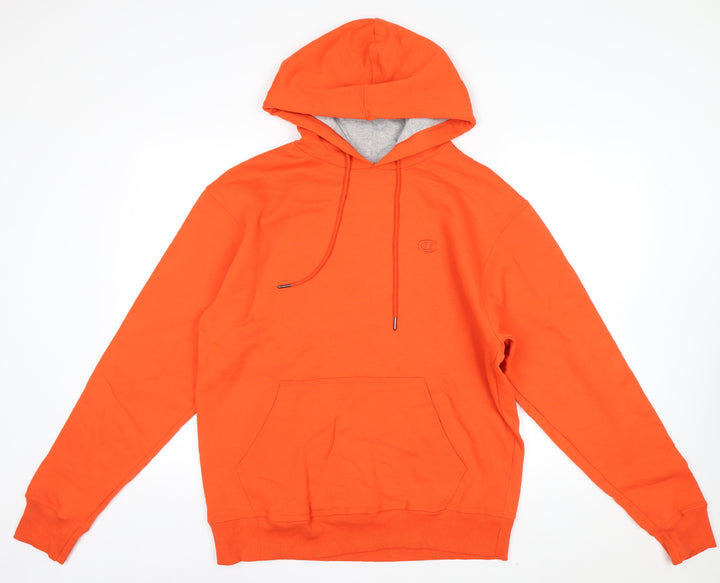 Champion Men's Orange Pullover Hoodie Size M Regular Fit Fleece