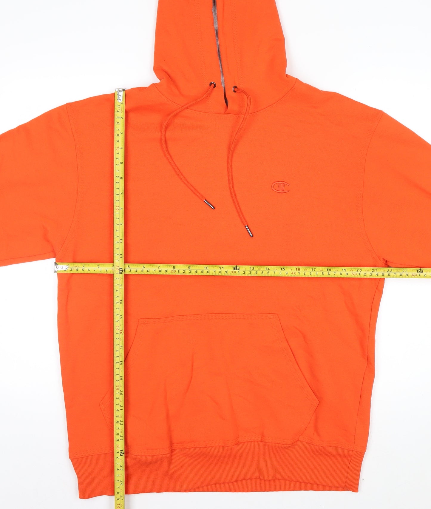 Champion Men's Orange Pullover Hoodie Size M Regular Fit Fleece