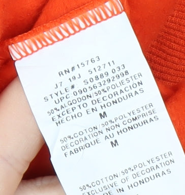 Champion Men's Orange Pullover Hoodie Size M Regular Fit Fleece