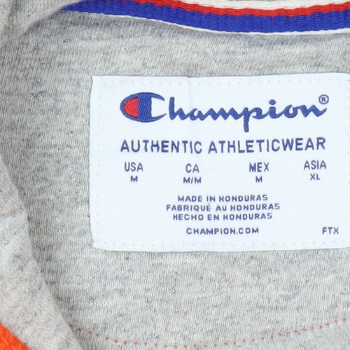 Champion Men's Orange Pullover Hoodie Size M Regular Fit Fleece