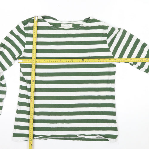 Seasalt Women’s Green White Striped Long Sleeve Jersey Top Size 12