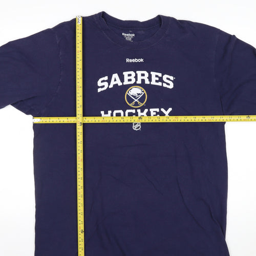 Reebok Men Blue XL Long Sleeve Sabres Hockey Cotton Top