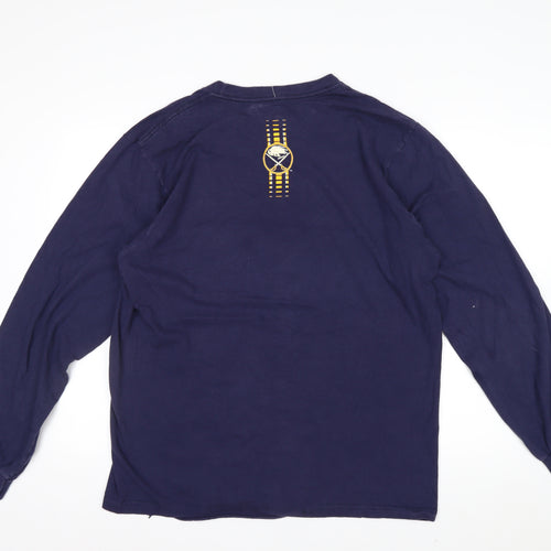 Reebok Men Blue XL Long Sleeve Sabres Hockey Cotton Top