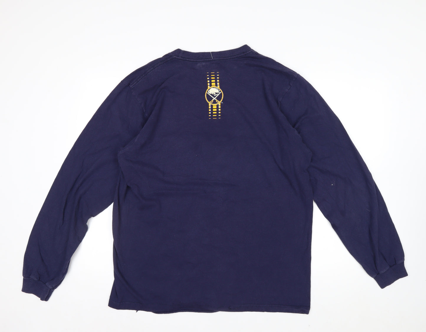 Reebok Men Blue XL Long Sleeve Sabres Hockey Cotton Top