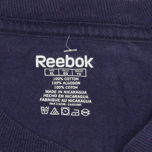 Reebok Men Blue XL Long Sleeve Sabres Hockey Cotton Top