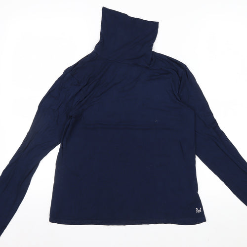 Crew Clothing Women’s Blue Roll Neck Long Sleeve Cotton T-Shirt Size 14