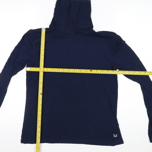 Crew Clothing Women’s Blue Roll Neck Long Sleeve Cotton T-Shirt Size 14