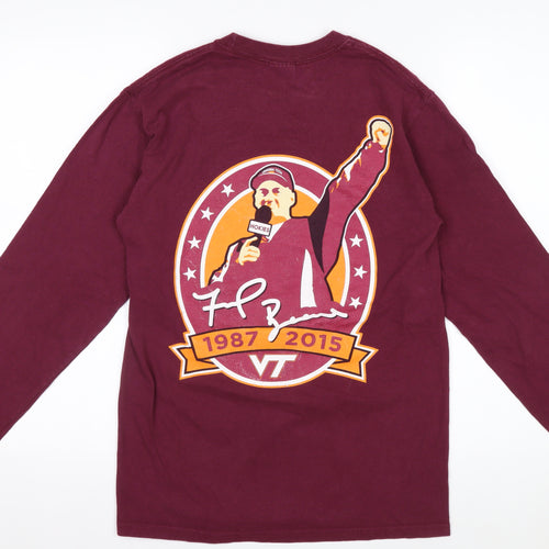 Gildan Men's Red Small Long Sleeve VT Graphic Sports Shirt