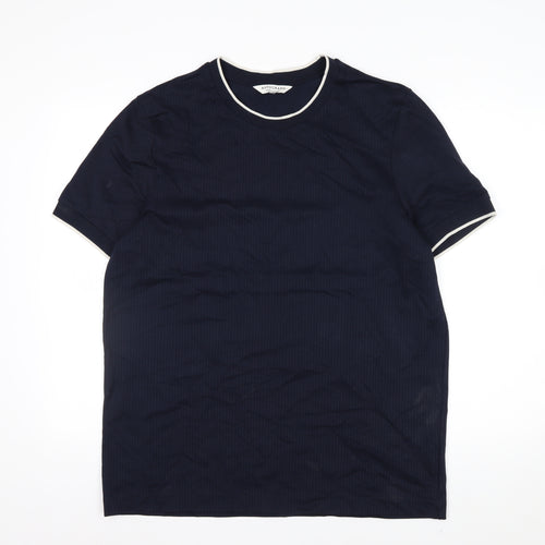 Marks and Spencer Autograph Men's Blue Cotton Crew Neck T-Shirt Size L