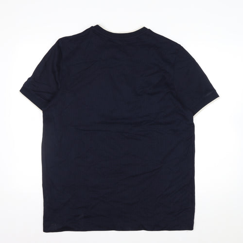 Marks and Spencer Autograph Men's Blue Cotton Crew Neck T-Shirt Size L