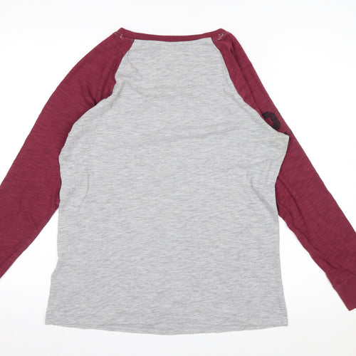 Superdry Women's Grey Long Sleeve Raglan T-Shirt Size 12