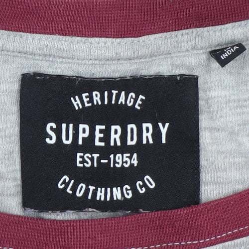 Superdry Women's Grey Long Sleeve Raglan T-Shirt Size 12