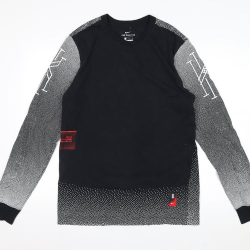 Nike Men's Black Long Sleeve Dri-Fit Graphic Casual Shirt Size M