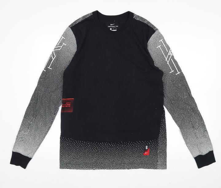 Nike Men's Black Long Sleeve Dri-Fit Graphic Casual Shirt Size M