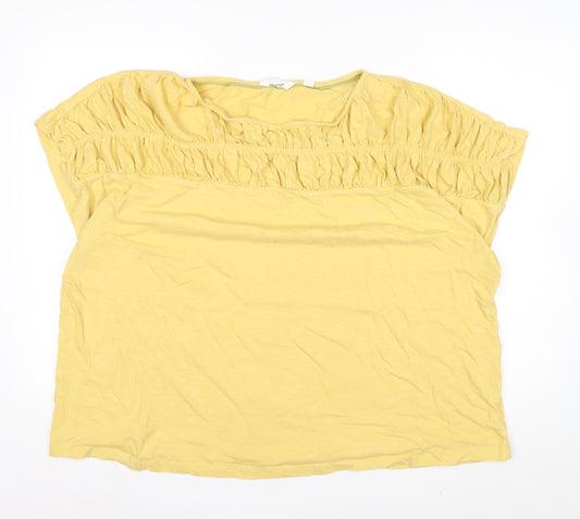 White Stuff Womens Yellow Cotton Tunic Blouse Size 24