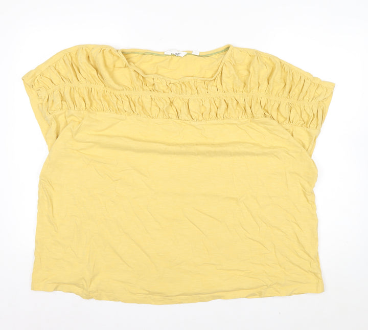 White Stuff Womens Yellow Cotton Tunic Blouse Size 24