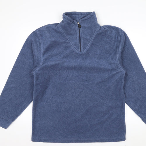 Hawkshead Men's Blue 1/4 Zip Fleece Pullover Sweatshirt Size S