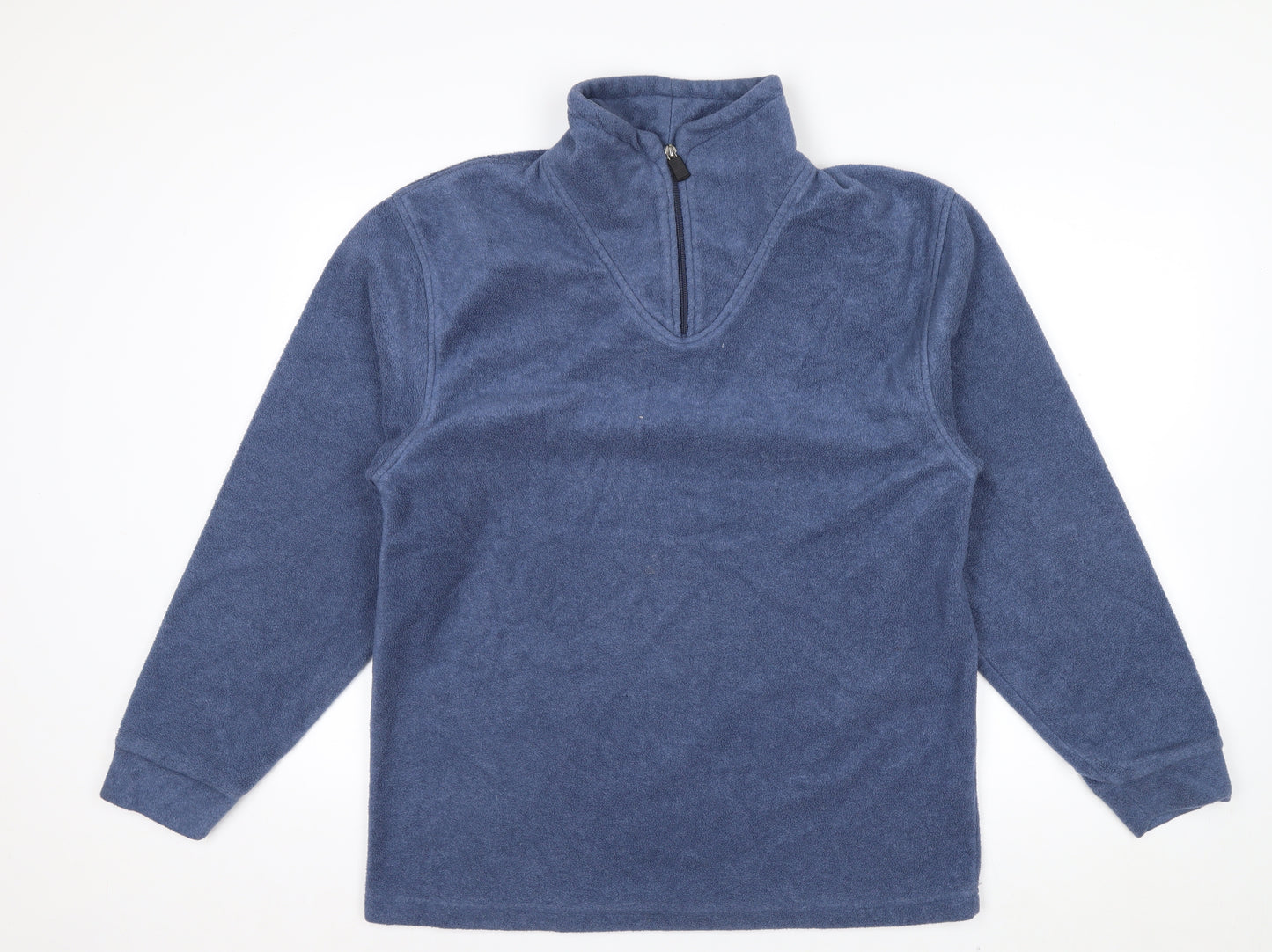 Hawkshead Men's Blue 1/4 Zip Fleece Pullover Sweatshirt Size S