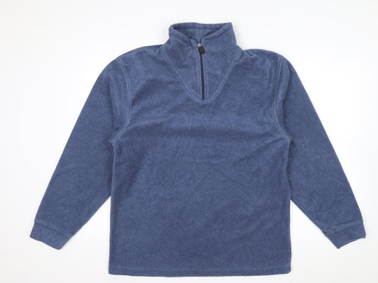 Hawkshead Men's Blue 1/4 Zip Fleece Pullover Sweatshirt Size S