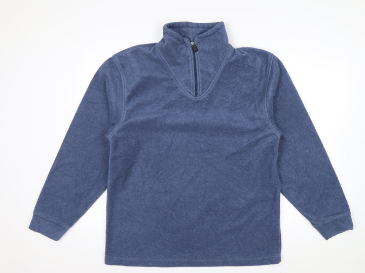 Hawkshead Men's Blue 1/4 Zip Fleece Pullover Sweatshirt Size S