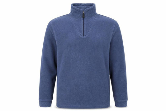 Hawkshead Men's Blue 1/4 Zip Fleece Pullover Sweatshirt Size S