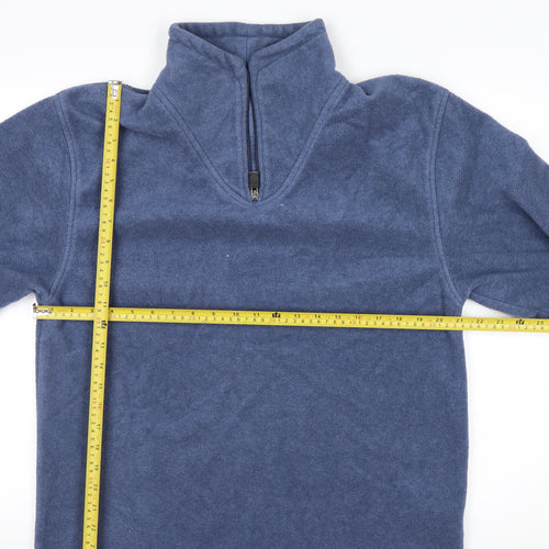Hawkshead Men's Blue 1/4 Zip Fleece Pullover Sweatshirt Size S